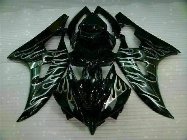 Argent Flamme Noir Carénage Moto R6 2006-2007 Argent Flamme Noir Carénage Moto R6 2006-2007