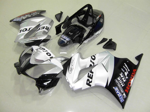 Argent Repsol Carénages Moto VFR 800 2002-2013 Argent Repsol Carénages Moto VFR 800 2002-2013