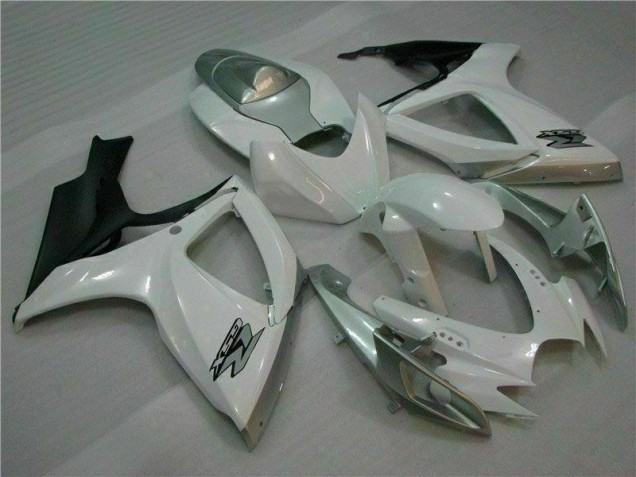 Blanc Argent Carénage Moto GSXR 600 / 750 K6 2006-2007