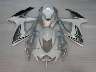 Blanc Argent Carénages Moto GSXR 600 / 750 K6 2006-2007