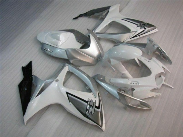 Blanc Argent Kit Carénages Motos Complet GSXR 600 / 750 K6 2006-2007 Blanc Argent Kit Carénages Motos Complet GSXR 600 / 750 K6 2006-2007