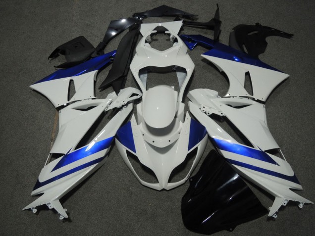 Blanc Bleu Carénage Moto ZX6R 2009-2012 Blanc Bleu Carénage Moto ZX6R 2009-2012