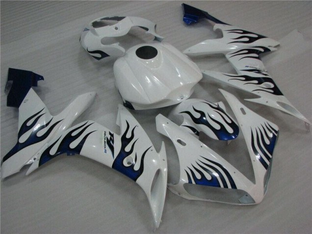 Blanc Bleu Flamme Carénage Moto R1 2004-2006 Blanc Bleu Flamme Carénage Moto R1 2004-2006