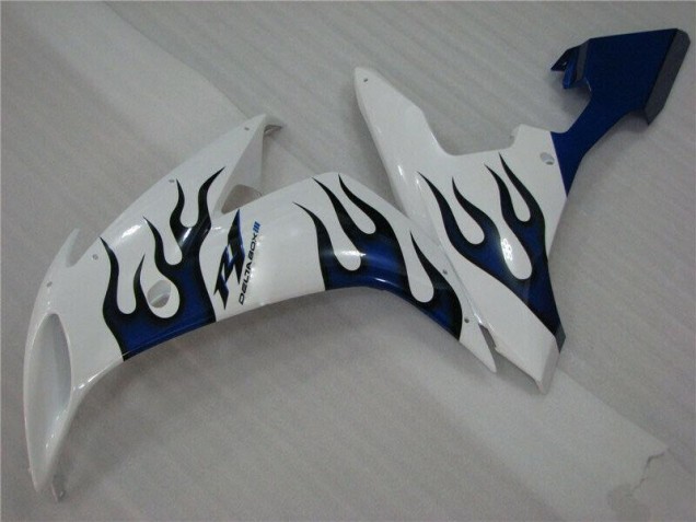 Blanc Bleu Flamme Carénage Moto R1 2004-2006 Blanc Bleu Flamme Carénage Moto R1 2004-2006
