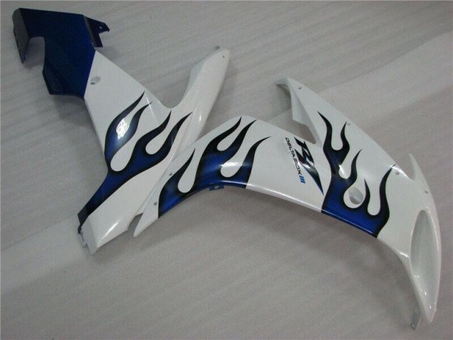 Blanc Bleu Flamme Carénage Moto R1 2004-2006 Blanc Bleu Flamme Carénage Moto R1 2004-2006