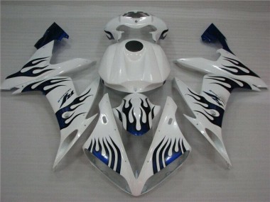 Blanc Bleu Flamme Carénage Moto R1 2004-2006