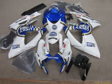 Blanc Bleu Lucky Strike Motul Carénage Moto GSXR 600 K6 2006-2007