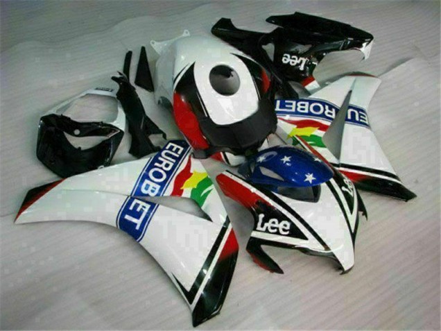 Blanc Bleu Rouge Eurobet Lee Carénage Moto CBR 1000 RR 2008-2011
