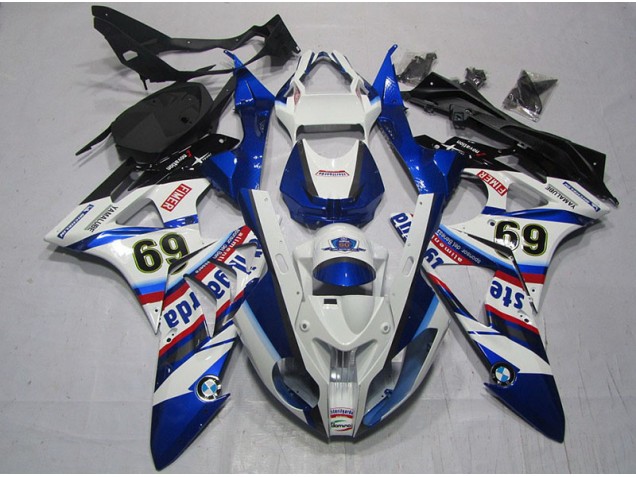 Blanc Bleu Sterilgarda 69 Carénage Moto S1000RR 2009-2014 Blanc Bleu Sterilgarda 69 Carénage Moto S1000RR 2009-2014