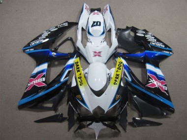 Blanc Dark Dog 07 Carénage Moto GSXR 600 K8 2008-2010