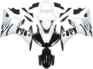 Blanc Flamme Noir Carénage Moto R6 2003-2005
