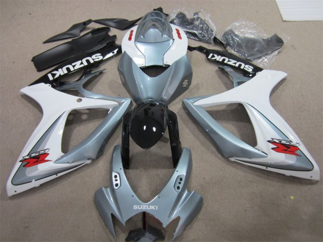 Blanc Gris Carénage Moto GSXR 600 K6 2006-2007