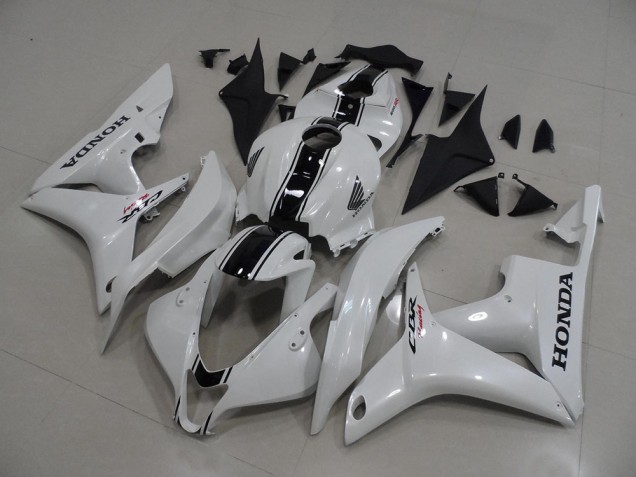 Blanc Nacré avec Noir Bande Carénage Moto CBR 600 RR 2007-2008