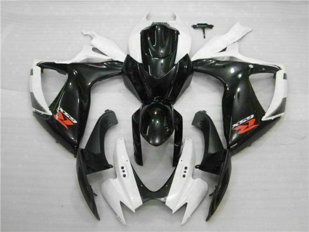 Blanc Noir Carénages Moto GSXR 600 / 750 K6 2006-2007 Blanc Noir Carénages Moto GSXR 600 / 750 K6 2006-2007