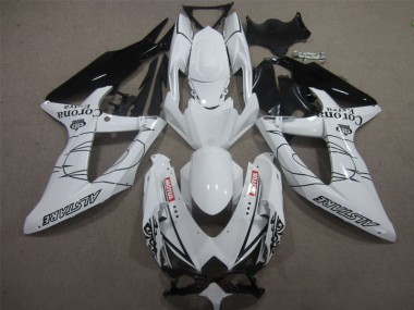 Blanc Noir Corona Extra Motul Carénage Moto GSXR 600 K8 2008-2010