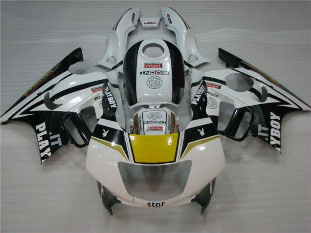 Blanc Noir Playboy Carénage Moto CBR 600 F3 1995-1998 Blanc Noir Playboy Carénage Moto CBR 600 F3 1995-1998