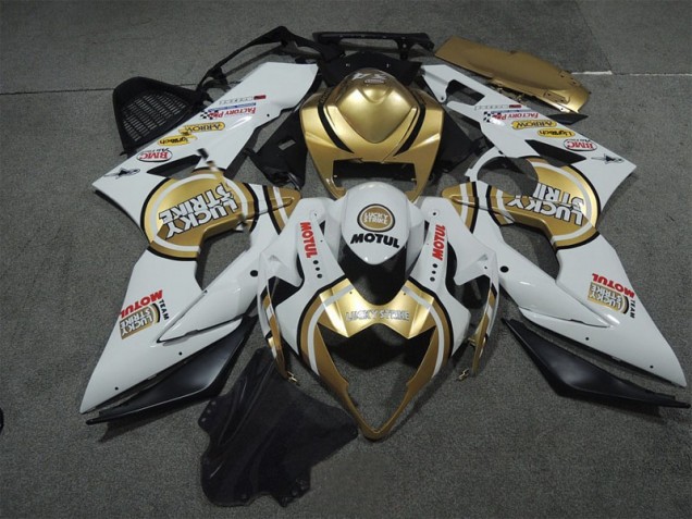 Blanc Or Lucky Strike Motul Carénage Moto GSXR 1000 K5 2005-2006