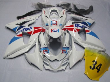 Blanc Pepsi 34 Carénage Moto GSXR 1000 K9 2009-2016