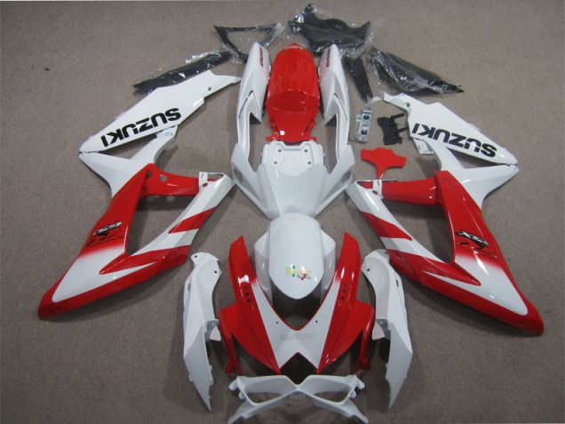 Blanc Rouge Carénage Moto GSXR 600 K8 2008-2010 Blanc Rouge Carénage Moto GSXR 600 K8 2008-2010