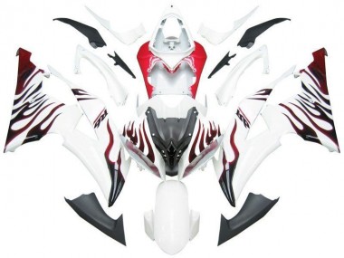 Blanc Rouge Flamme R6 Carénage Moto R6 2008-2016
