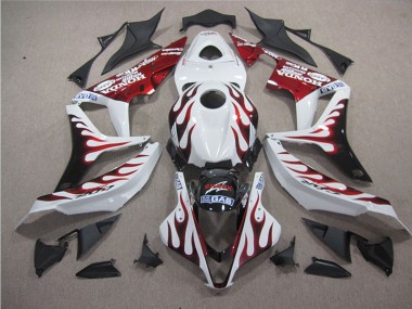 Blanc Rouge Flamme Requin Carénage Moto CBR 1000 RR 2004-2005