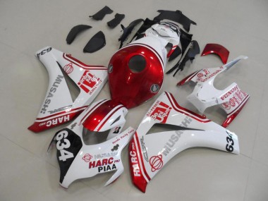Blanc Rouge HARC Pro PIAA 634 Carénages Moto CBR 1000 RR 2008-2011