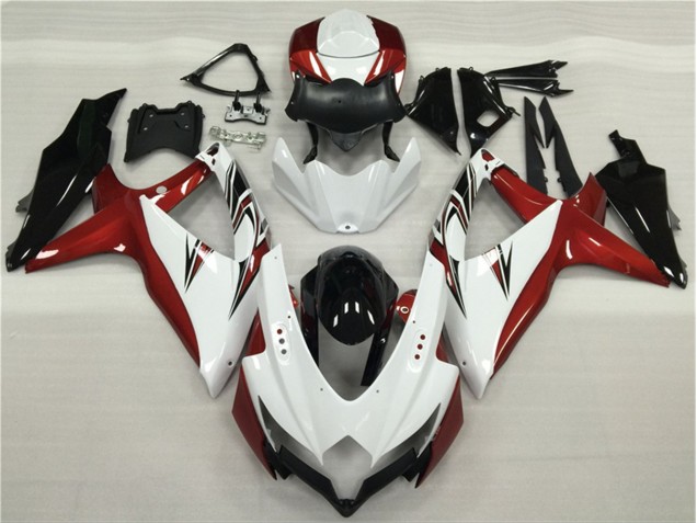 Blanc Rouge Noir Carénage Moto GSXR 600 / 750 K8 2008-2010