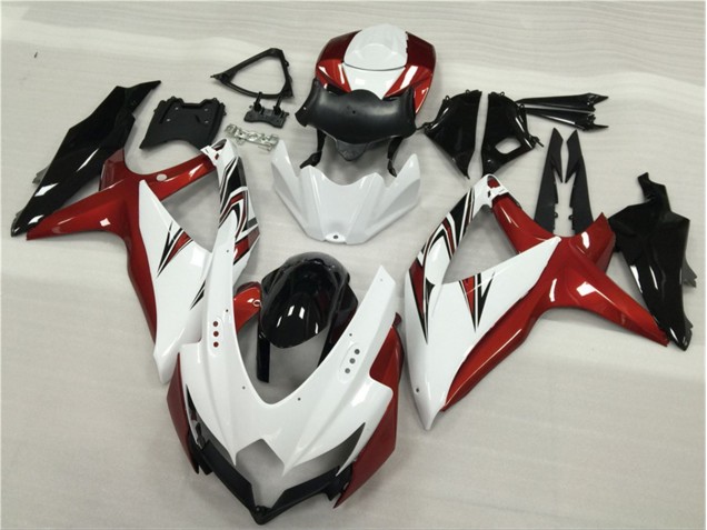 Blanc Rouge Noir Carénage Moto GSXR 600 / 750 K8 2008-2010