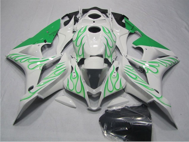Blanc Vert Flamme Carénage Moto CBR 600 RR 2007-2008 Blanc Vert Flamme Carénage Moto CBR 600 RR 2007-2008
