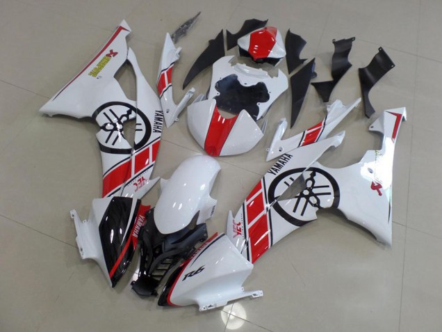 Blanc avec Big Yamaha Logo Carénage Moto R6 2008-2016
