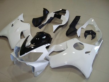 Blanc avec Noir Bande Carénage Moto CBR 600 F4i 2001-2003