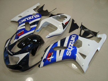 Bleu Blanc Carénage Moto GSXR 750 K1 K2 K3 2001-2003