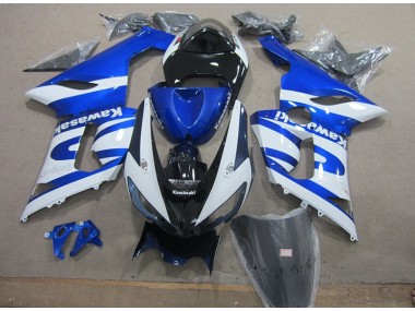 Bleu Blanc Carénages Moto ZX6R 2005-2006