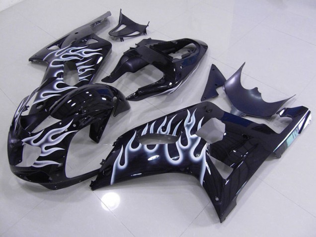 Bleu Blanc Flamme Carénage Moto GSXR 750 K1 K2 K3 2001-2003