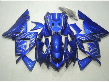 Bleu Blanc Flamme Carénage Moto ZX10R 2003-2005