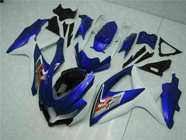 Bleu Blanc Kit Carénages Motos Complet GSXR 600 / 750 K8 2008-2010