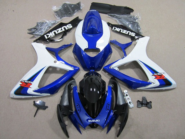 Bleu Blanc Kit Carénages Motos Complet GSXR 600 K6 2006-2007 Bleu Blanc Kit Carénages Motos Complet GSXR 600 K6 2006-2007