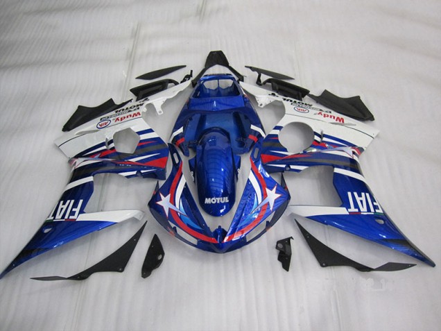 Bleu Blanc Motul Fiat Carénage Moto R6 2003-2005