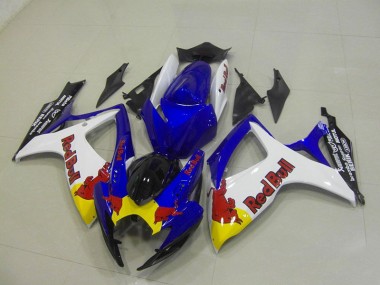 Bleu Blanc Red Bull Carénage Moto GSXR 750 K6 2006-2007
