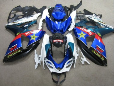 Bleu Blanc Rockstar Carénage Moto GSXR 1000 K9 2009-2016