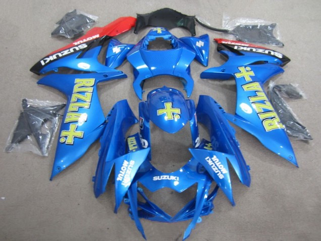 Bleu Jaune Rizla Carénage Moto GSXR 600 K11 2011-2024 Bleu Jaune Rizla Carénage Moto GSXR 600 K11 2011-2024