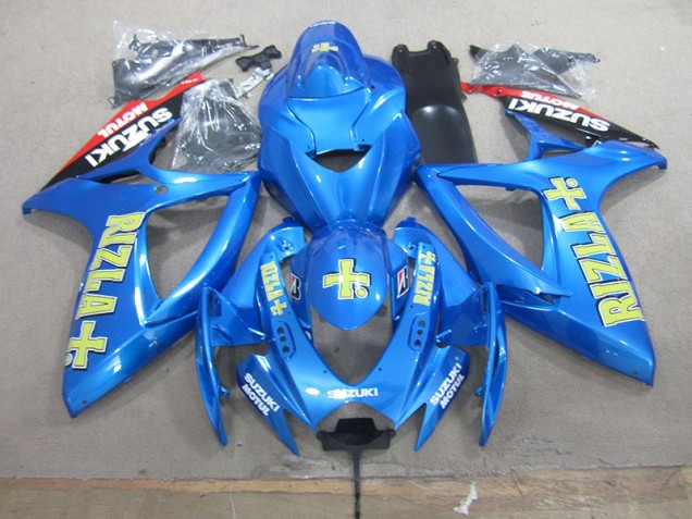 Bleu Jaune Rizla Carénages Moto GSXR 750 K6 2006-2007