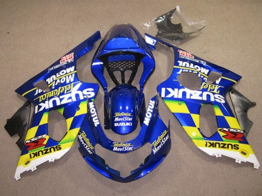 Bleu Jaune Telefumica Movistar Carénage Moto GSXR 1000 K1 2000-2002