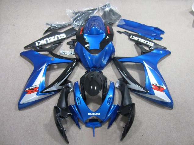 Bleu Noir Blanc Carénage Moto GSXR 600 K6 2006-2007 Bleu Noir Blanc Carénage Moto GSXR 600 K6 2006-2007