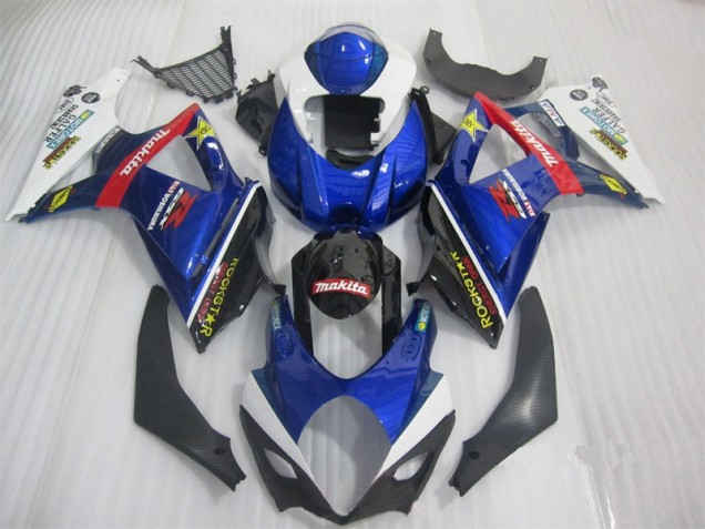 Bleu Noir Rockstar Carénage Moto GSXR 1000 K7 2007-2008 Bleu Noir Rockstar Carénage Moto GSXR 1000 K7 2007-2008