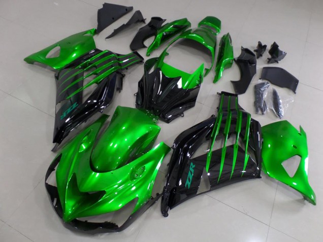 Candy Vert et Noir Carénage Moto ZX14R ZZR 1400 2012-2021 Candy Vert et Noir Carénage Moto ZX14R ZZR 1400 2012-2021