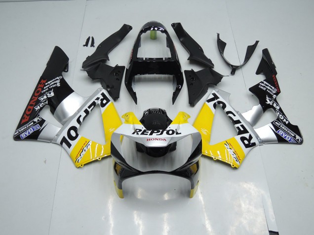 Jaune Argent Noir Repsol Carénage Moto CBR 900 RR 929 2000-2001 Jaune Argent Noir Repsol Carénage Moto CBR 900 RR 929 2000-2001