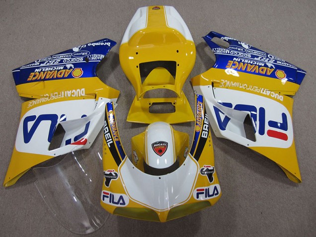 Jaune Blanc Fila Carénage Moto Ducati 748 1993-2005