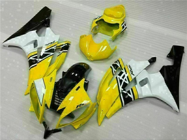 Jaune Blanc Noir Carénages Moto R6 2006-2007 Jaune Blanc Noir Carénages Moto R6 2006-2007