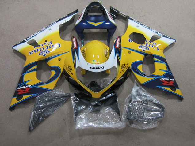 Jaune Bleu Corona Extra Carénage Moto GSXR 1000 K1 2000-2002